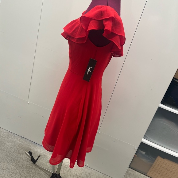 Red Ruffle Dress - Picture 2 of 10